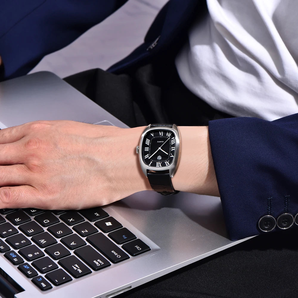 RollsTimi Oval Leather Quartz Watch