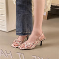 Women Print Thin Heel Sandals