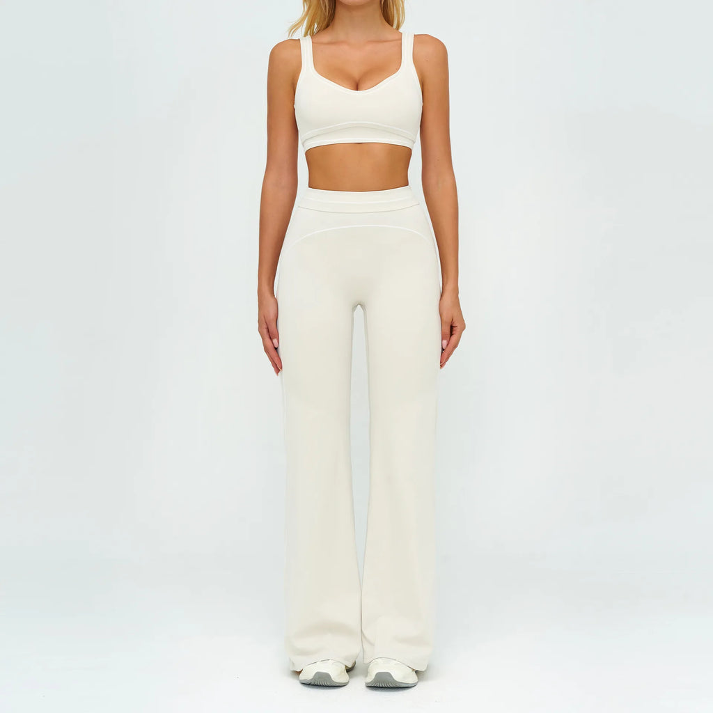 Knit Construction Sleeveless True-To-Size Fit Two-Piece Yoga Set