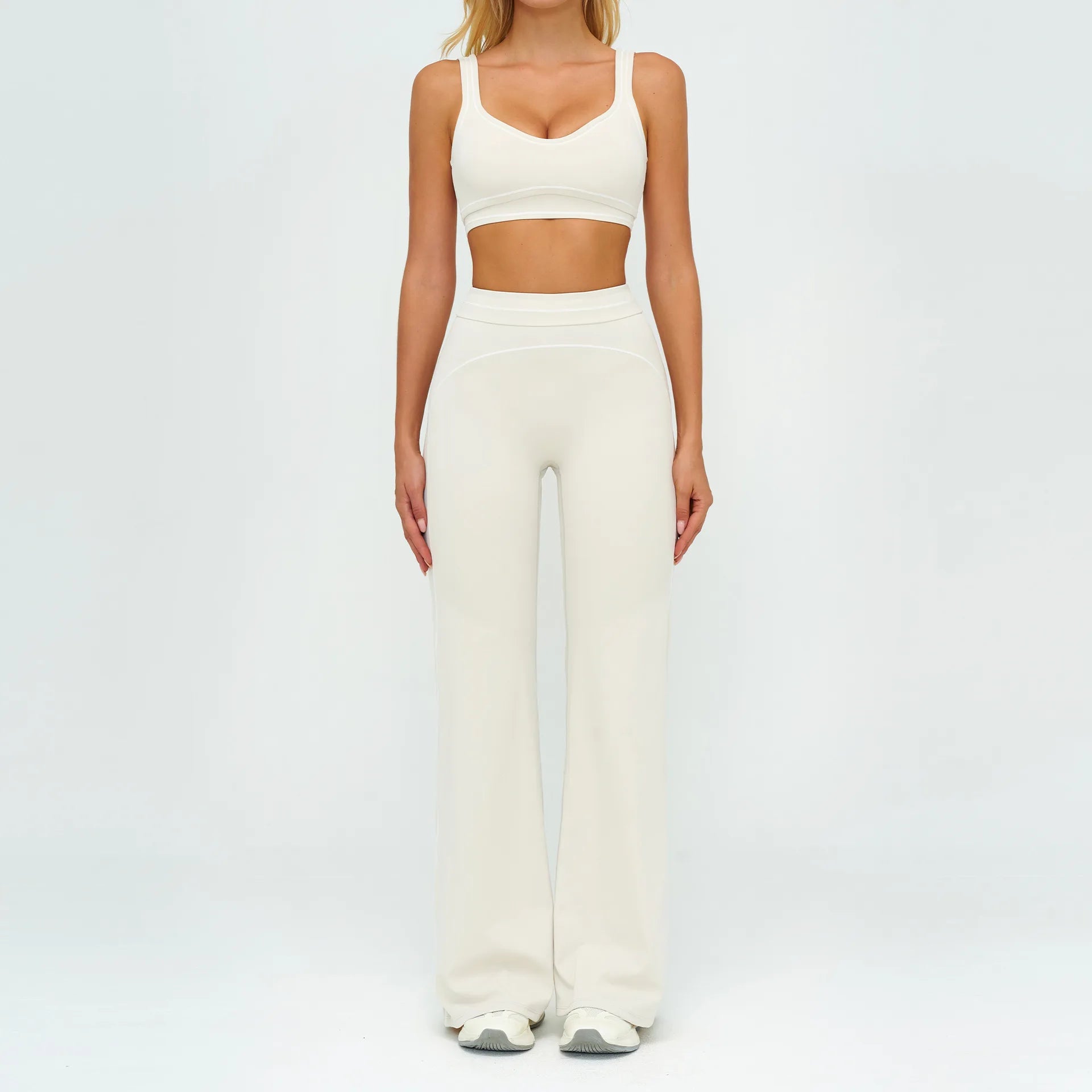 Knit Construction Sleeveless True-To-Size Fit Two-Piece Yoga Set