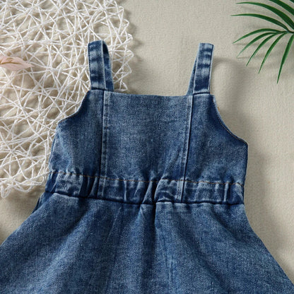Sleeveless Denim Toddler Dress