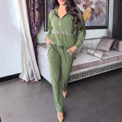 Diamond Patchwork Tracksuit Set
