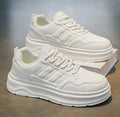Summer White Platform Leather Sneakers