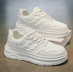 Summer White Platform Leather Sneakers