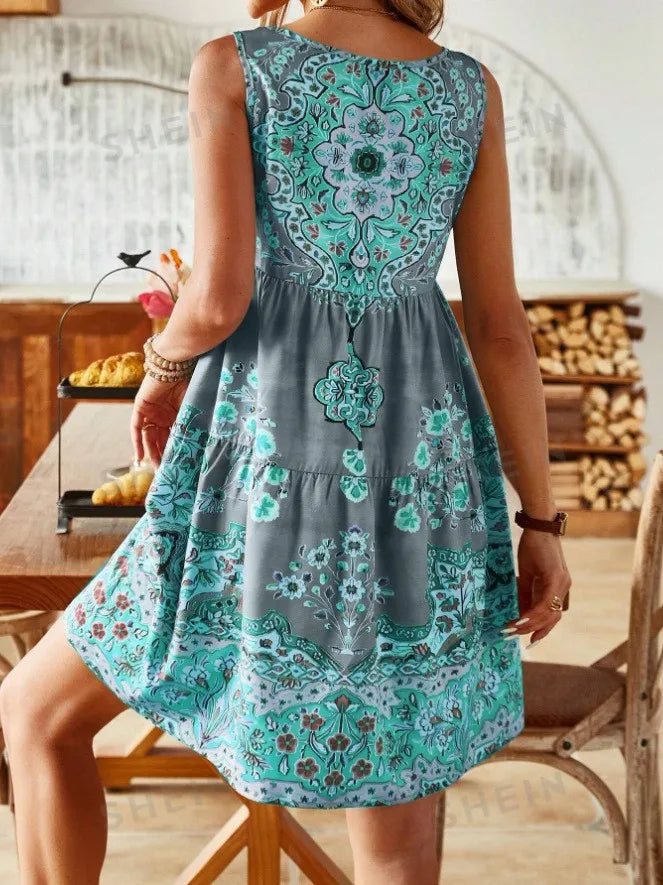 Summer Sleeveless Print Dress