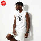 Five-Star Print Round-Neck Vest