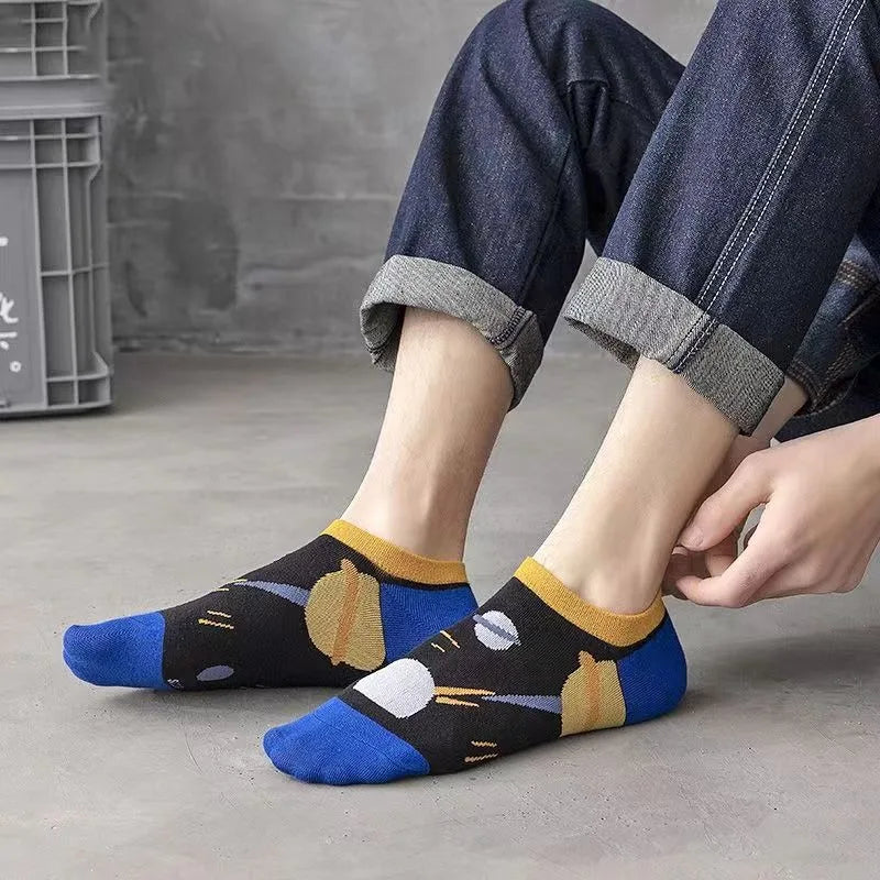 Casual Cartoon Ankle Socks – 10 Pairs