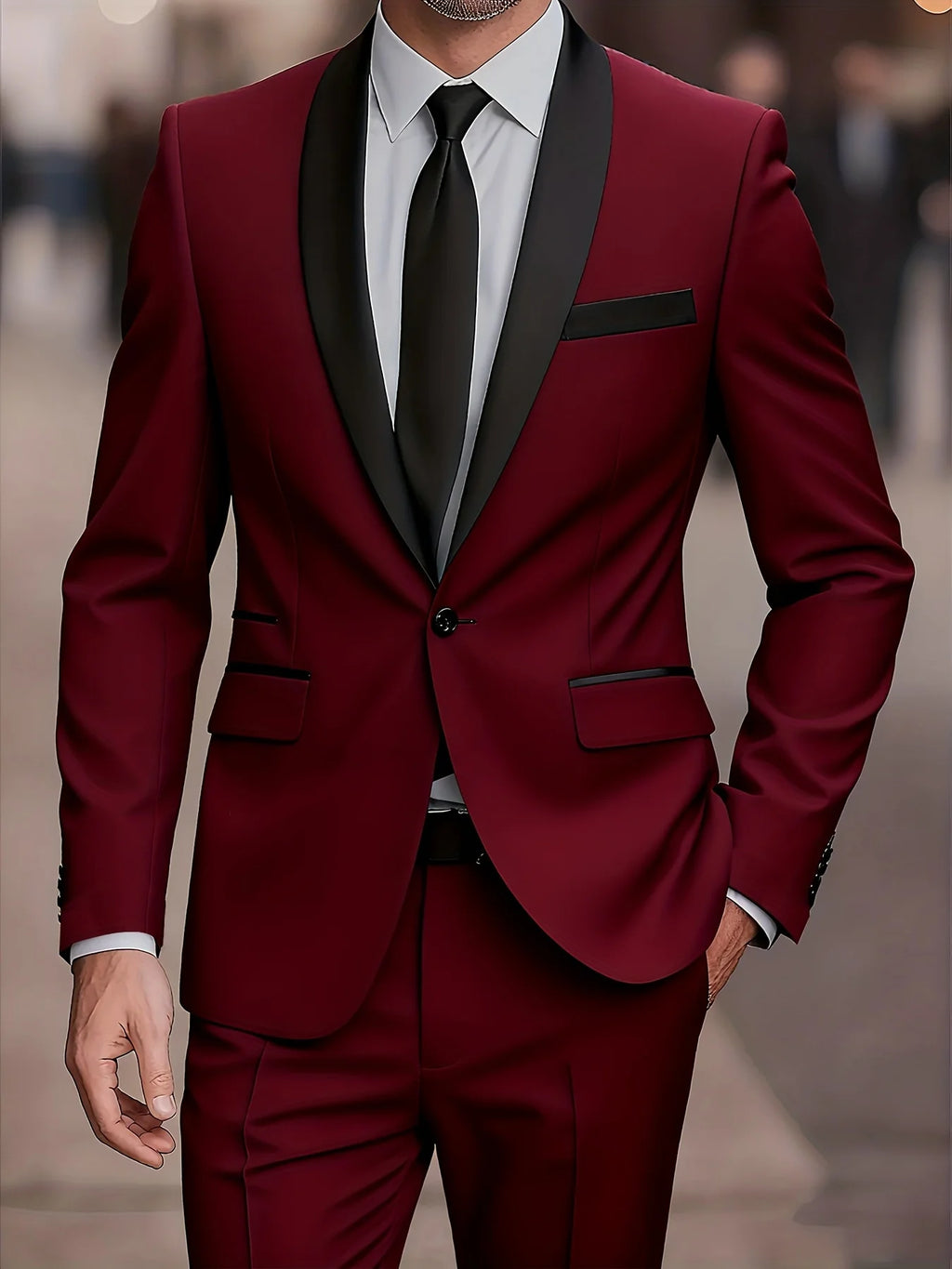 Single-Button Slim Dance Party Suit
