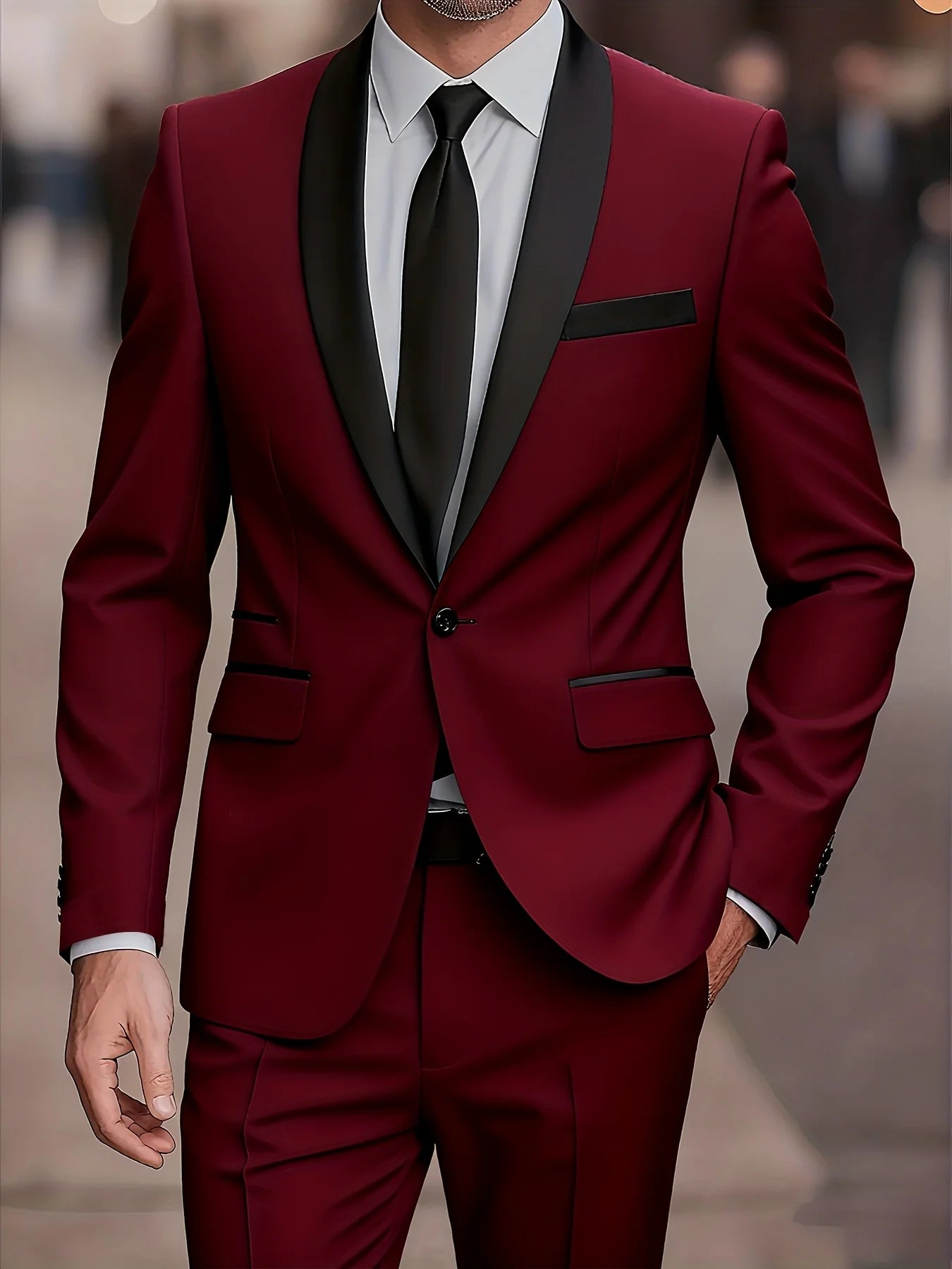 Single-Button Slim Dance Party Suit