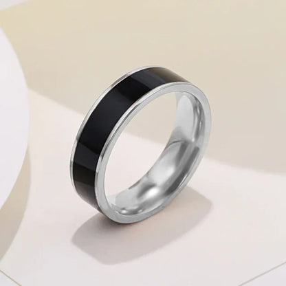 White Black Charm Ring