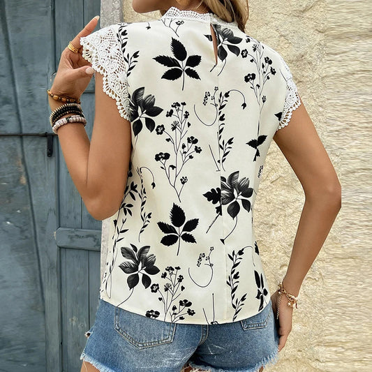 Casual Lace Sleeve Top