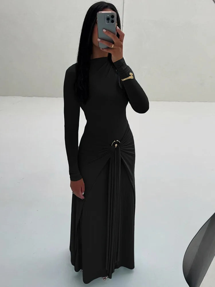 Elegant Ruched Maxi Dress