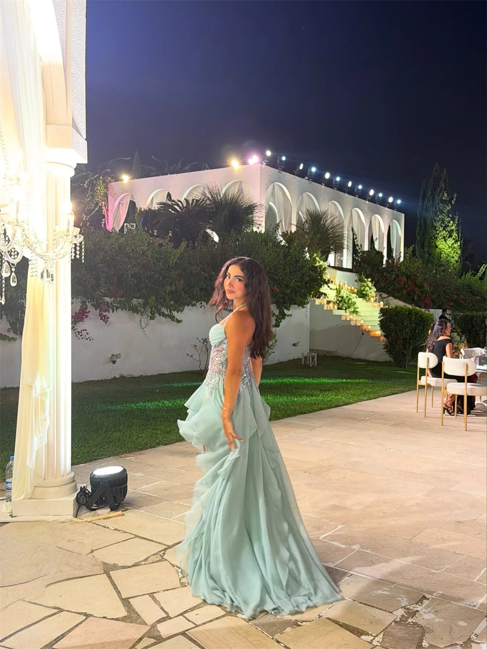 Halter Lace Prom Dress