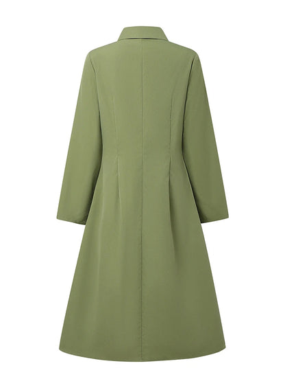 Elegant Long Sleeve Midi Shirt Dress