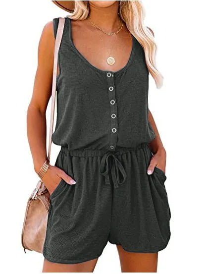 Waist Tie Summer Jumpsuit