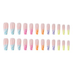Gradient Wearing Fake Nails Long