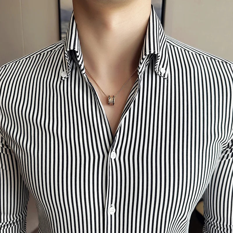Striped Formal Business Shirt
