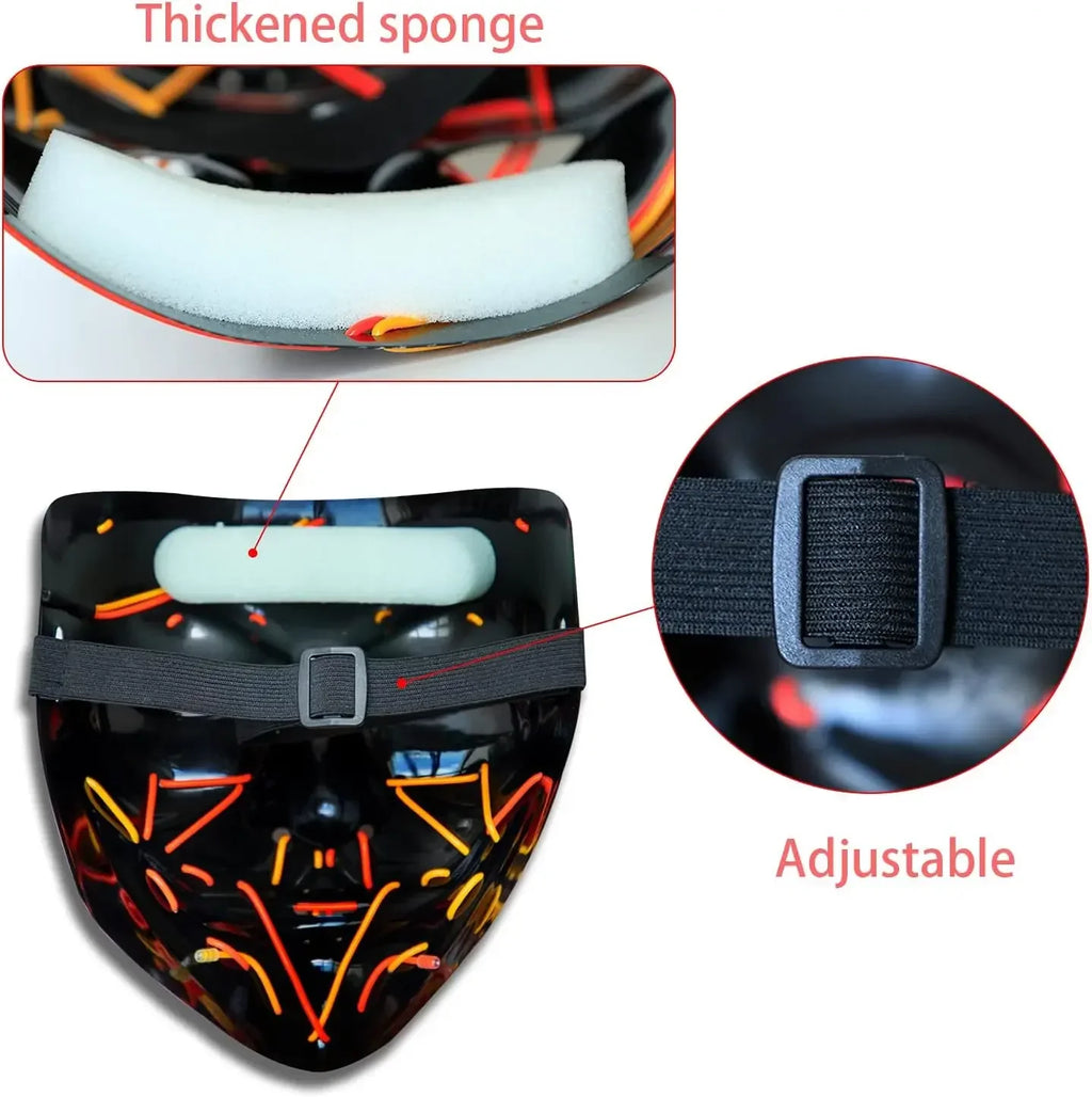Glowing EL Wire Light-Up Mask