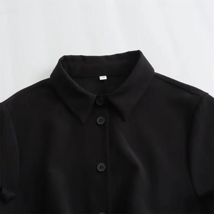 Casual Polo Collar Mini Dress