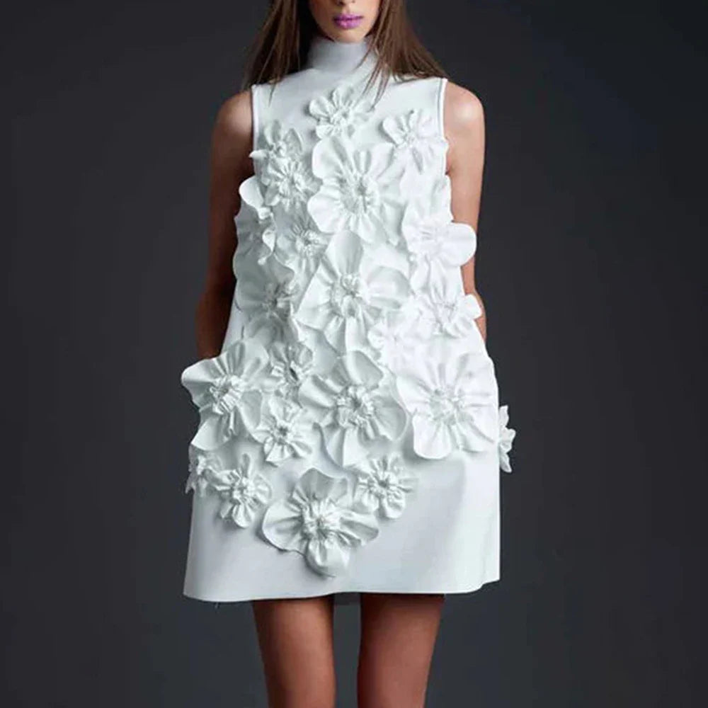 Sleeveless Patchwork Designer Dress