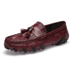 Crocodile Pattern Leather Loafers