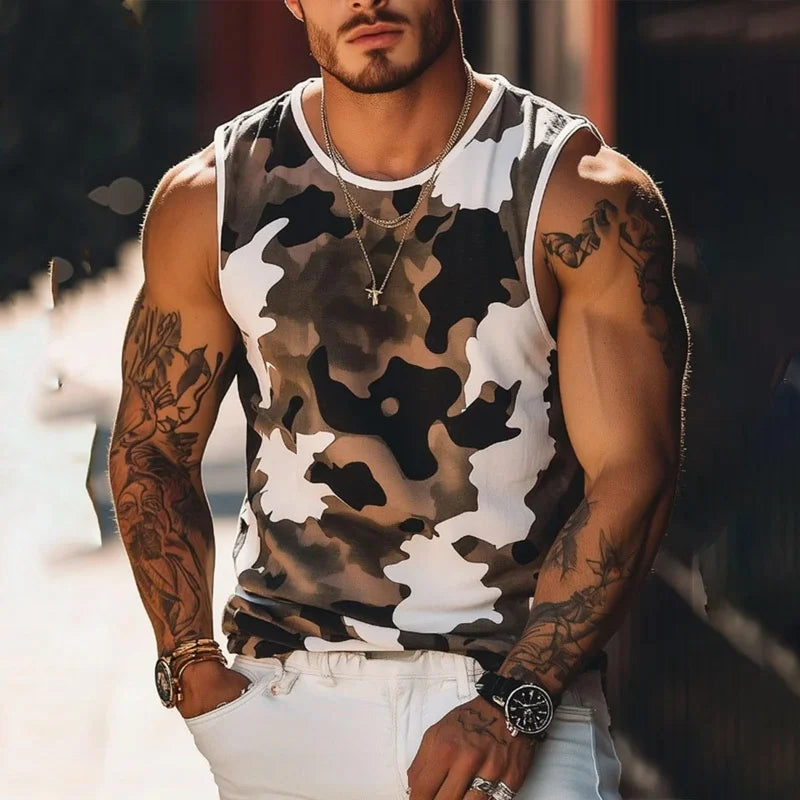 Camo Graphic Print Vest