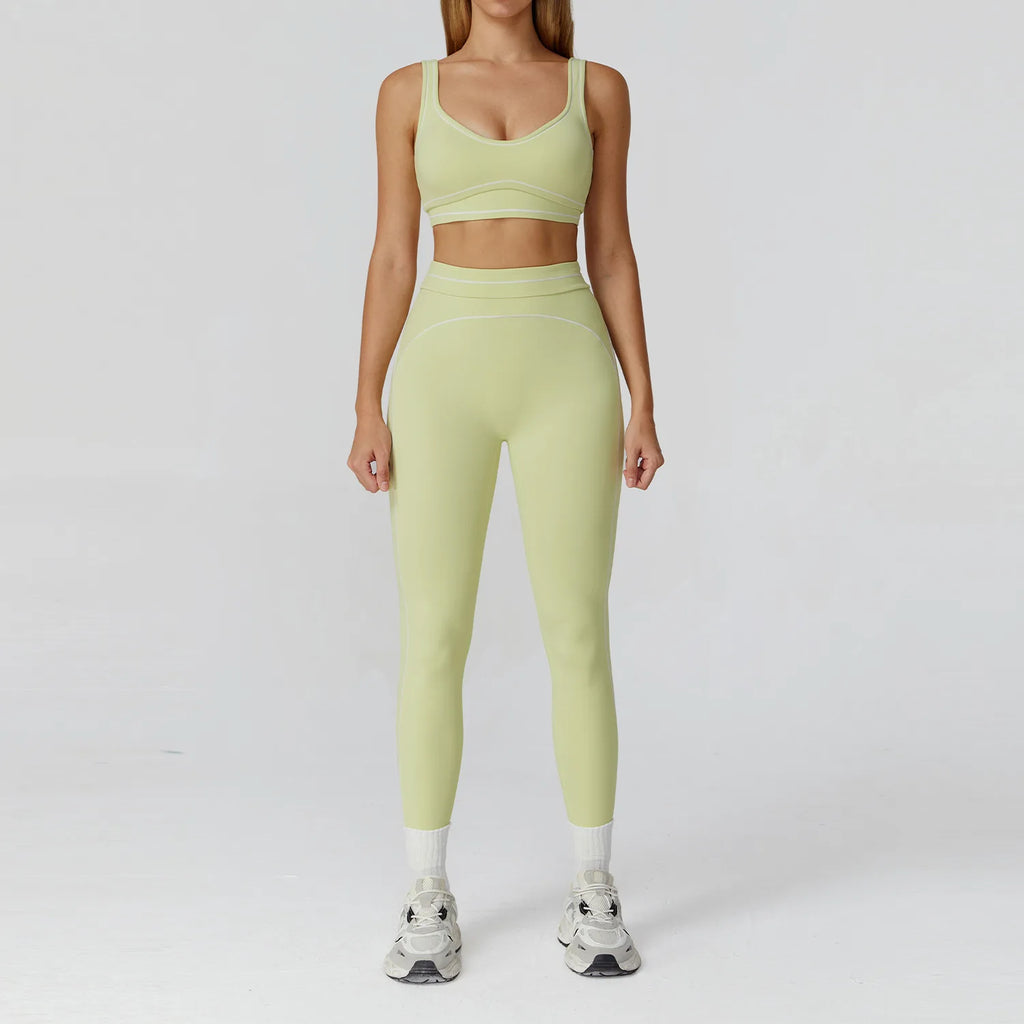 Knit Construction Sleeveless True-To-Size Fit Two-Piece Yoga Set