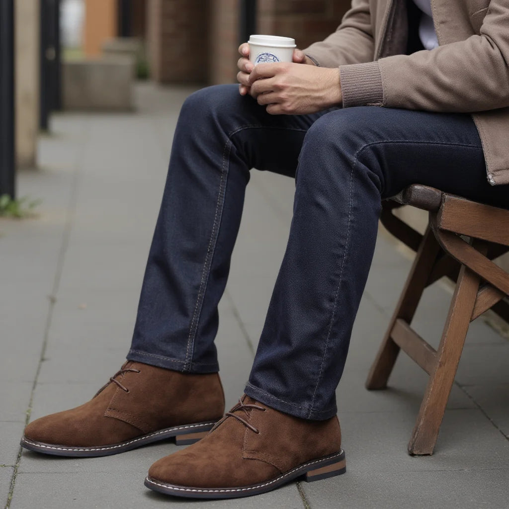 Retro Synthetic Desert Boots