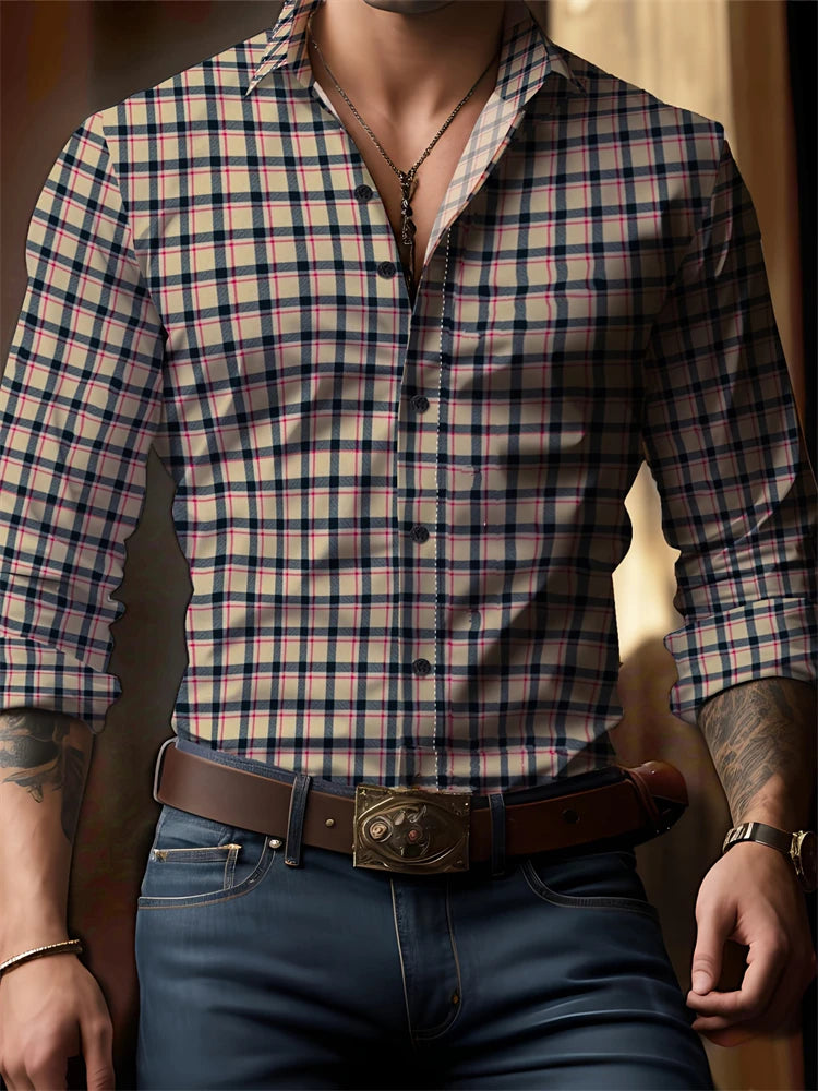 V-Neck Print Casual Shirt