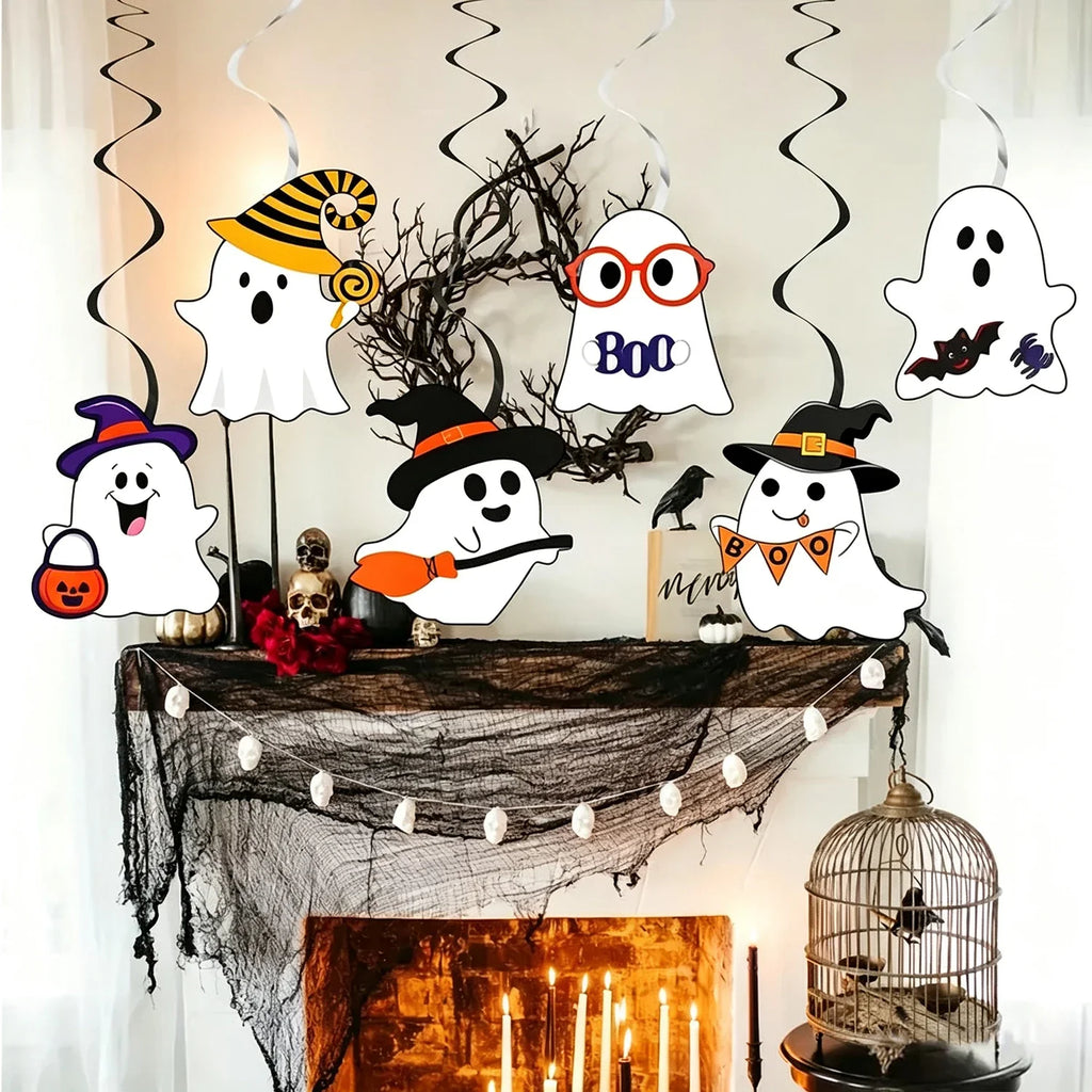 Ghost Hanging Swirl Decorations