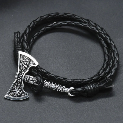 Viking Axe Leather Bracelet
