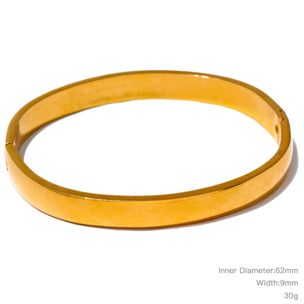 Geometric Gold Bangle Bracelet