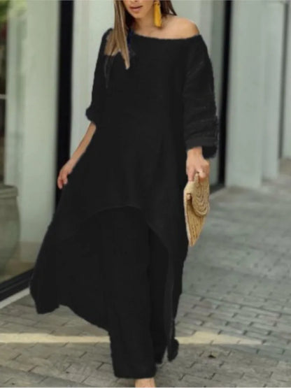 Women's Solid Casual Two Piece