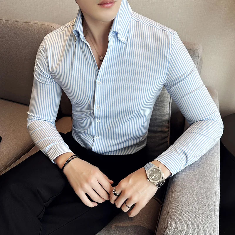 Striped Formal Business Shirt