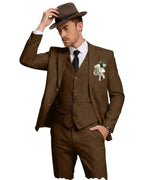 Three-Piece Linen Notch-Lapel Suit