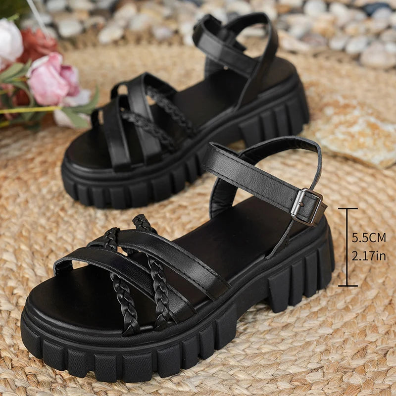 Women Zip Platform Gladiator Sandals