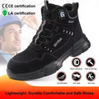 Rotating-Button Steel-Toe Work Boots
