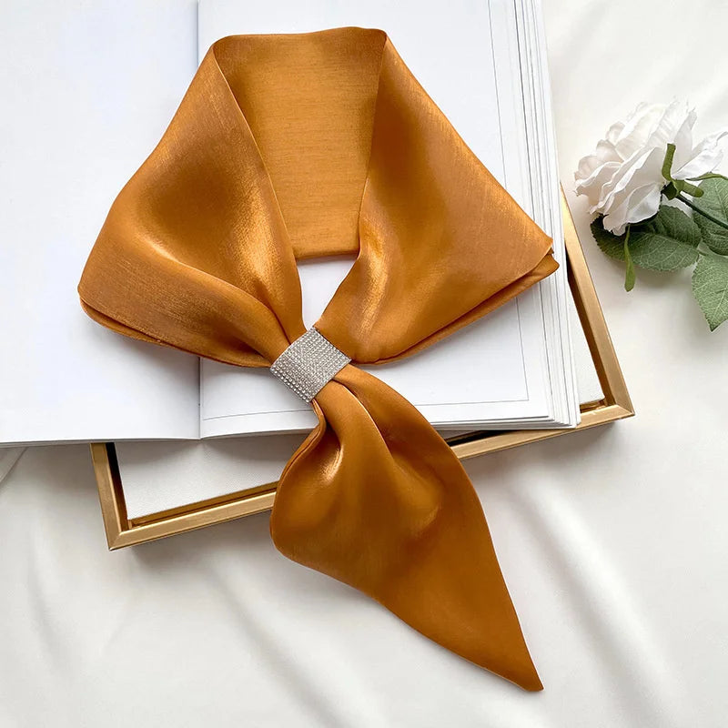Small Silk Square Ear Scarf