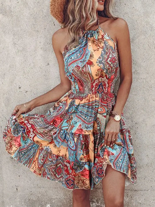 Irregular Printed Summer Dress