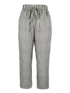 Striped Drawstring Baggy Trousers