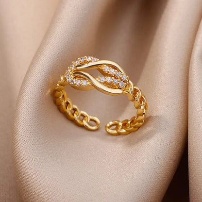 Gold Plated Crystal Ring