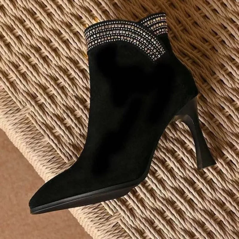 Rhinestone Ankle Boots
