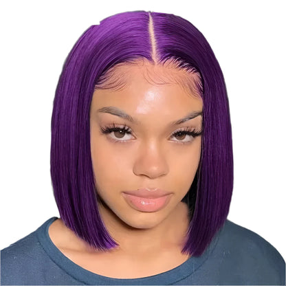 Purple Straight Bob Wig