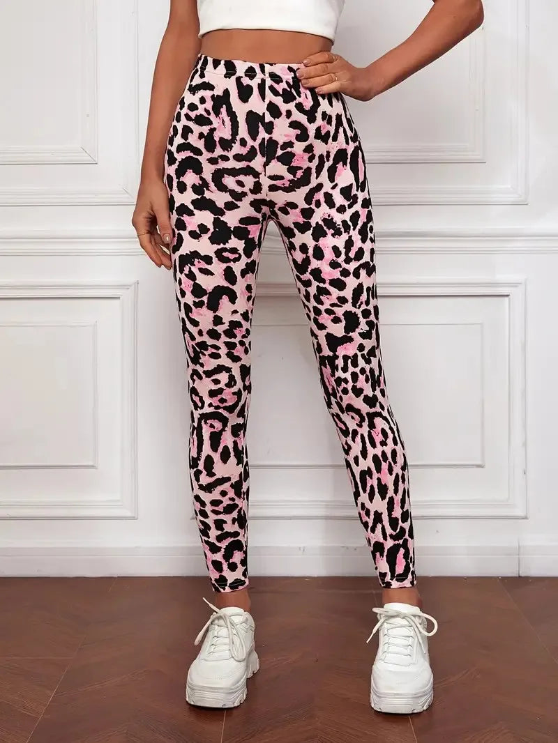 VESICE Leopard Print Slim Leggings