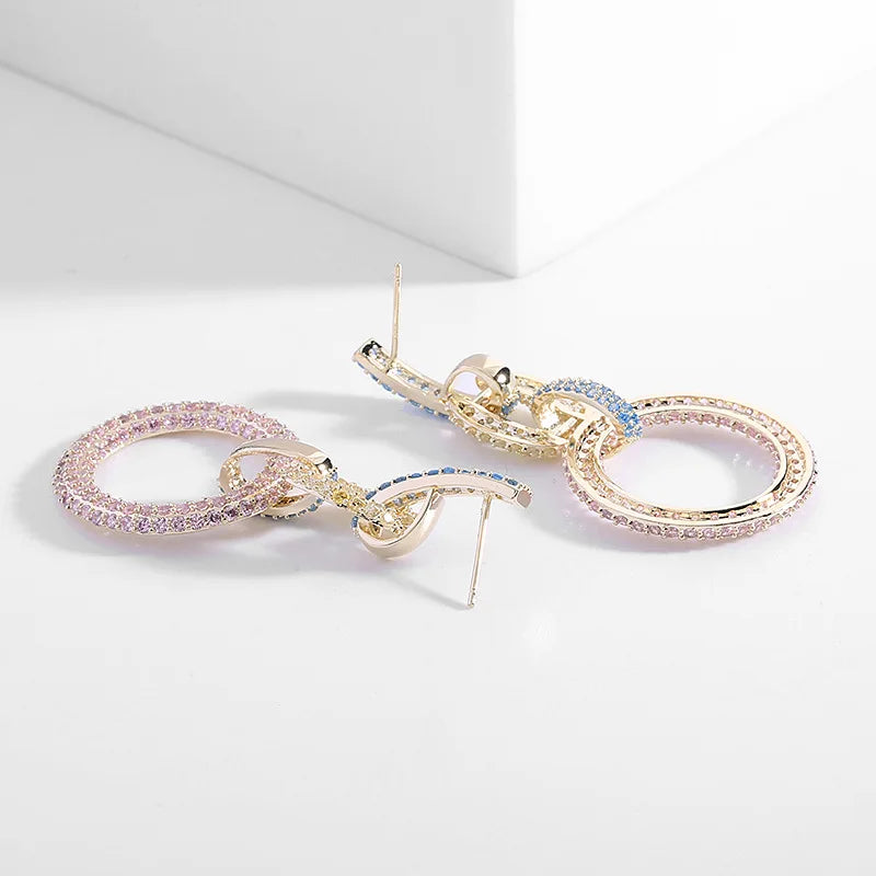 Crystal Leaf Drop Earrings