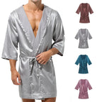 Summer Short Sleeve Homewear Bathrobe