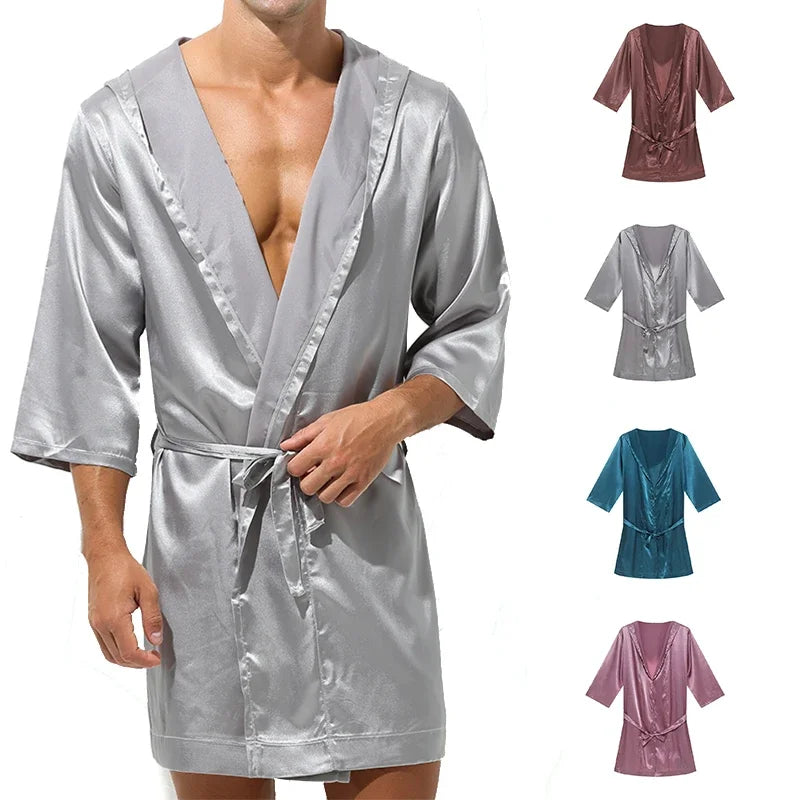 Summer Short Sleeve Homewear Bathrobe