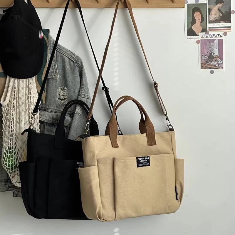 Canvas Crossbody Tote Bag