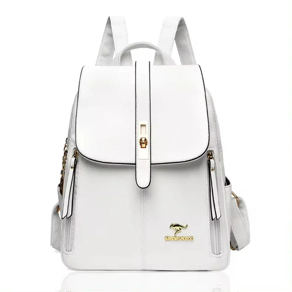 Women Leather School Bookbag