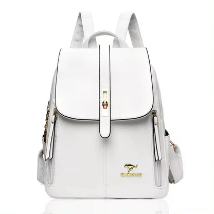 Women Leather School Bookbag